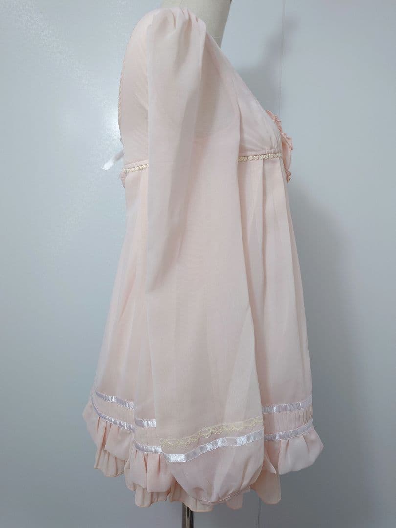 2000s 希少 LIZLISA コーラルピンク シフォンフリルチュニック