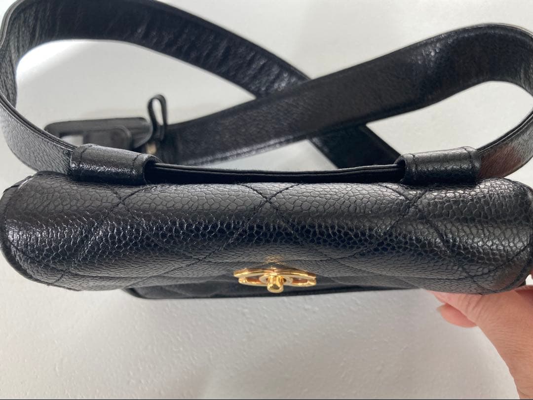 【希少】CHANEL キャビアスキン マトラッセ ウエストポーチ ウエストバッグ