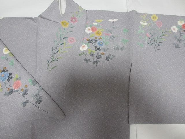 訪問着　蒔き糊　花模様　作家
