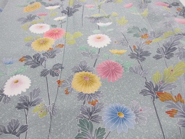 訪問着　蒔き糊　花模様　作家
