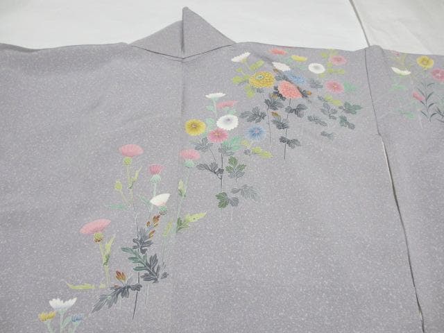 訪問着　蒔き糊　花模様　作家