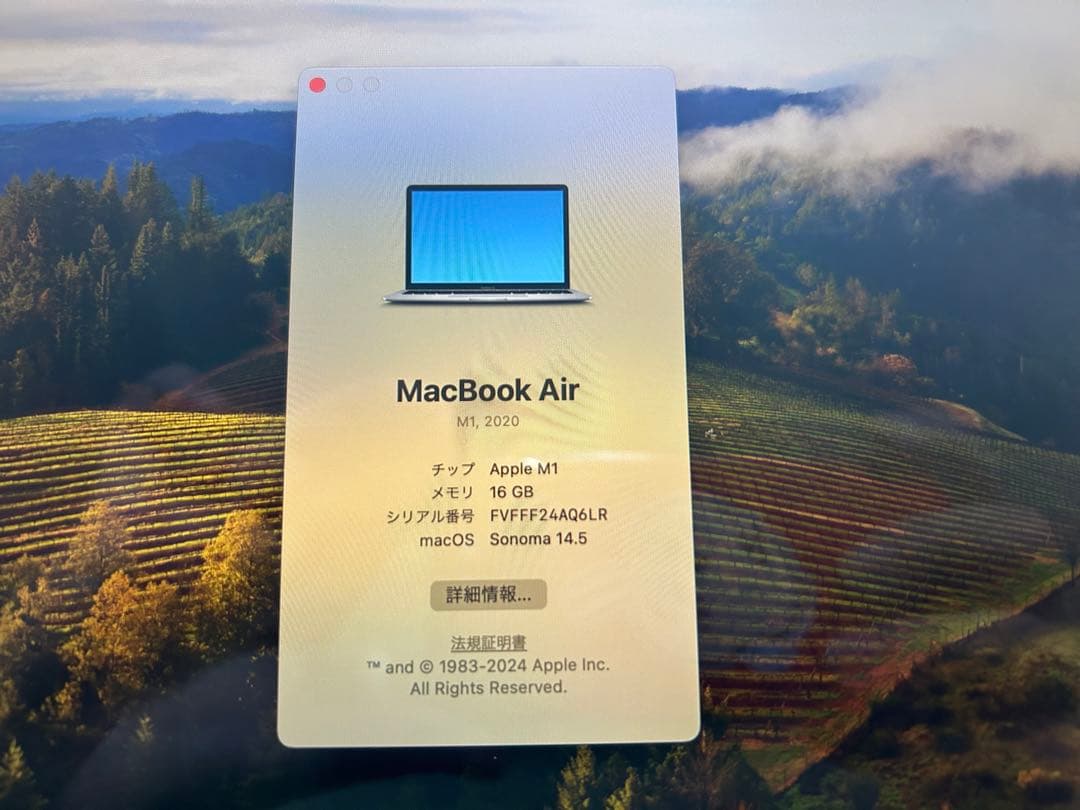 MacBook Air メモリ16GB SSD500GB 本体•充電器・マウス
