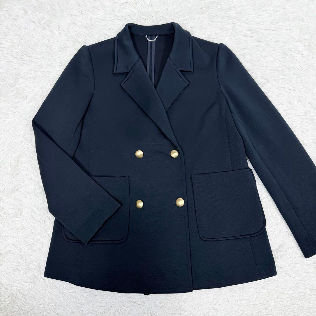 quaranciel カランシエル　ジャージーテーラードジャケット　洗濯可能　金