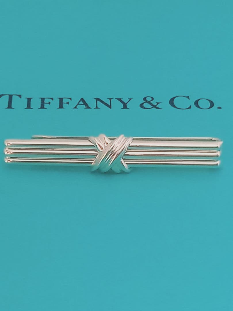 美品 TIFFANY ティファニー シグネチャー ネクタイピン シルバー