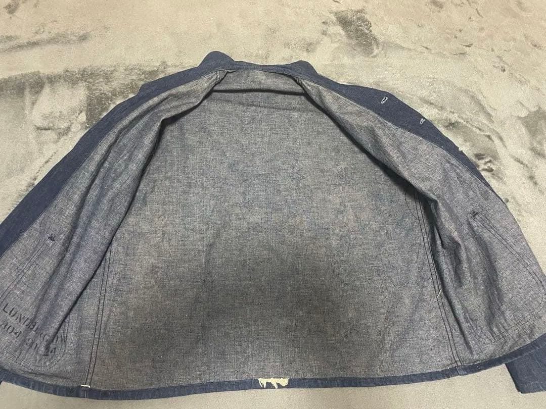 【デッドストック/ステンシル入り】40susnavyショールカラー　身幅60cm