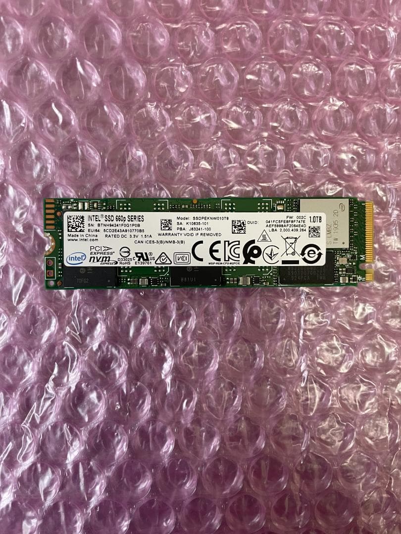 SSD 1TB NVMe Intel 内蔵型 動作保証 1118