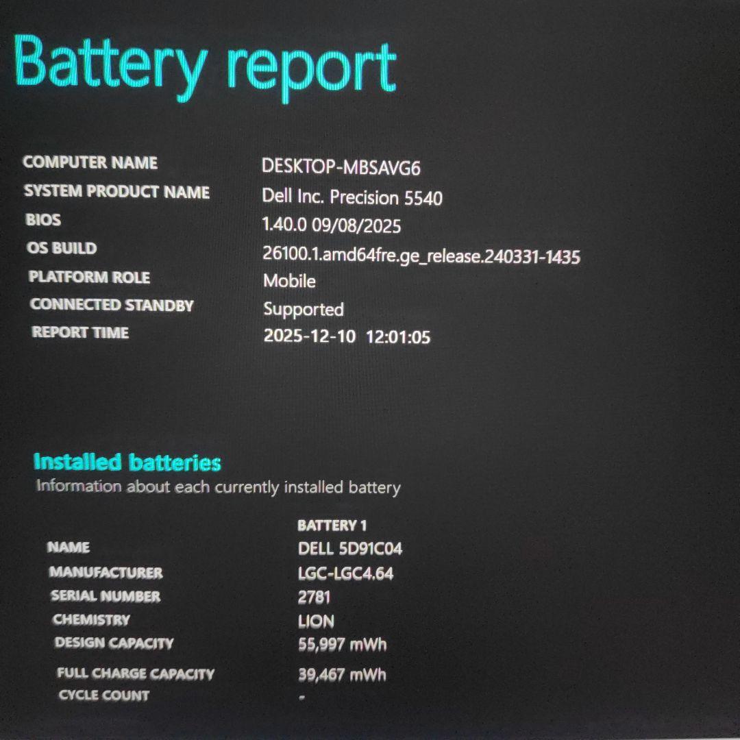 Windowsノート本体 Precision 5540 Corei7-9750H 32GB Quadro