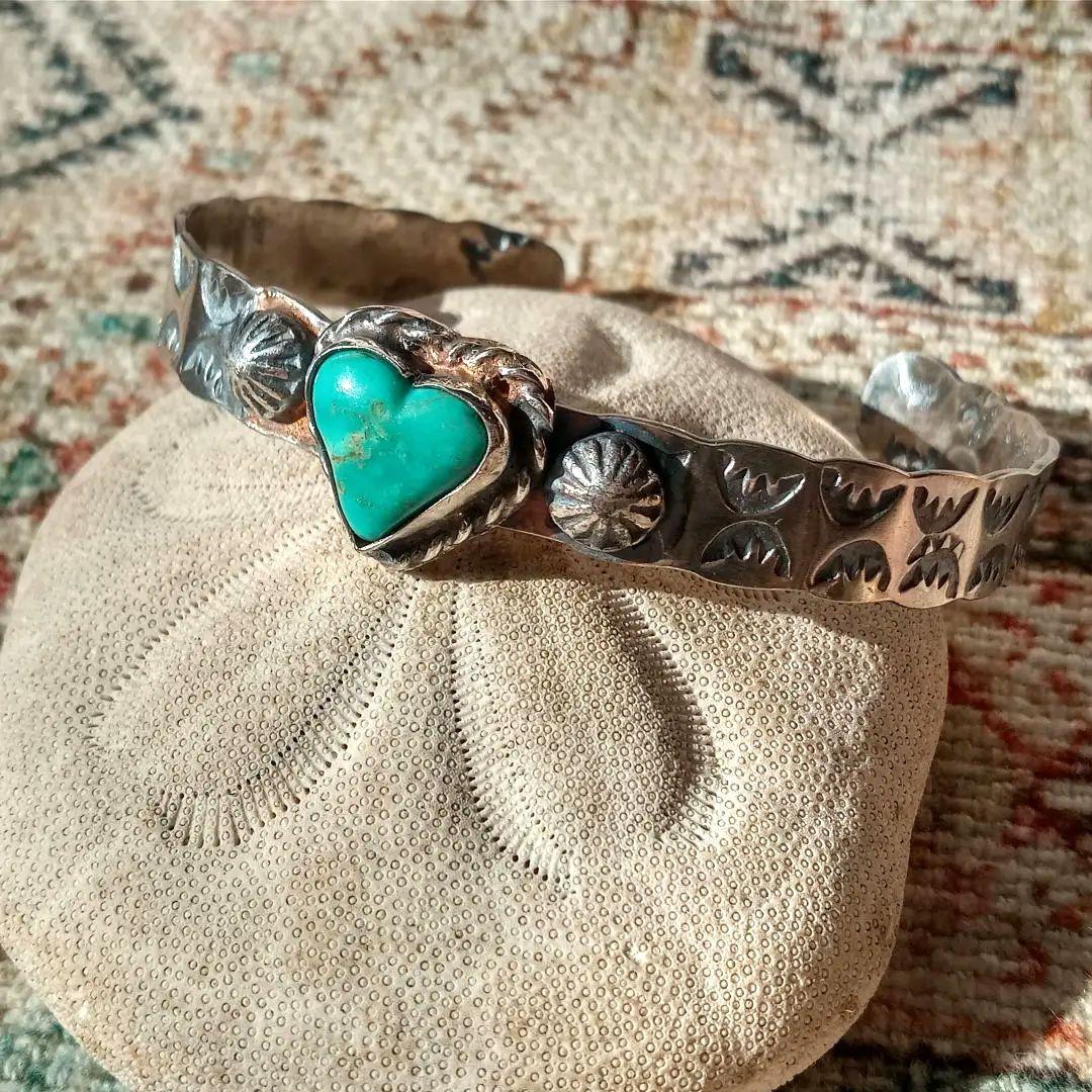 ハートターコイズ　シルバー925 バングル
