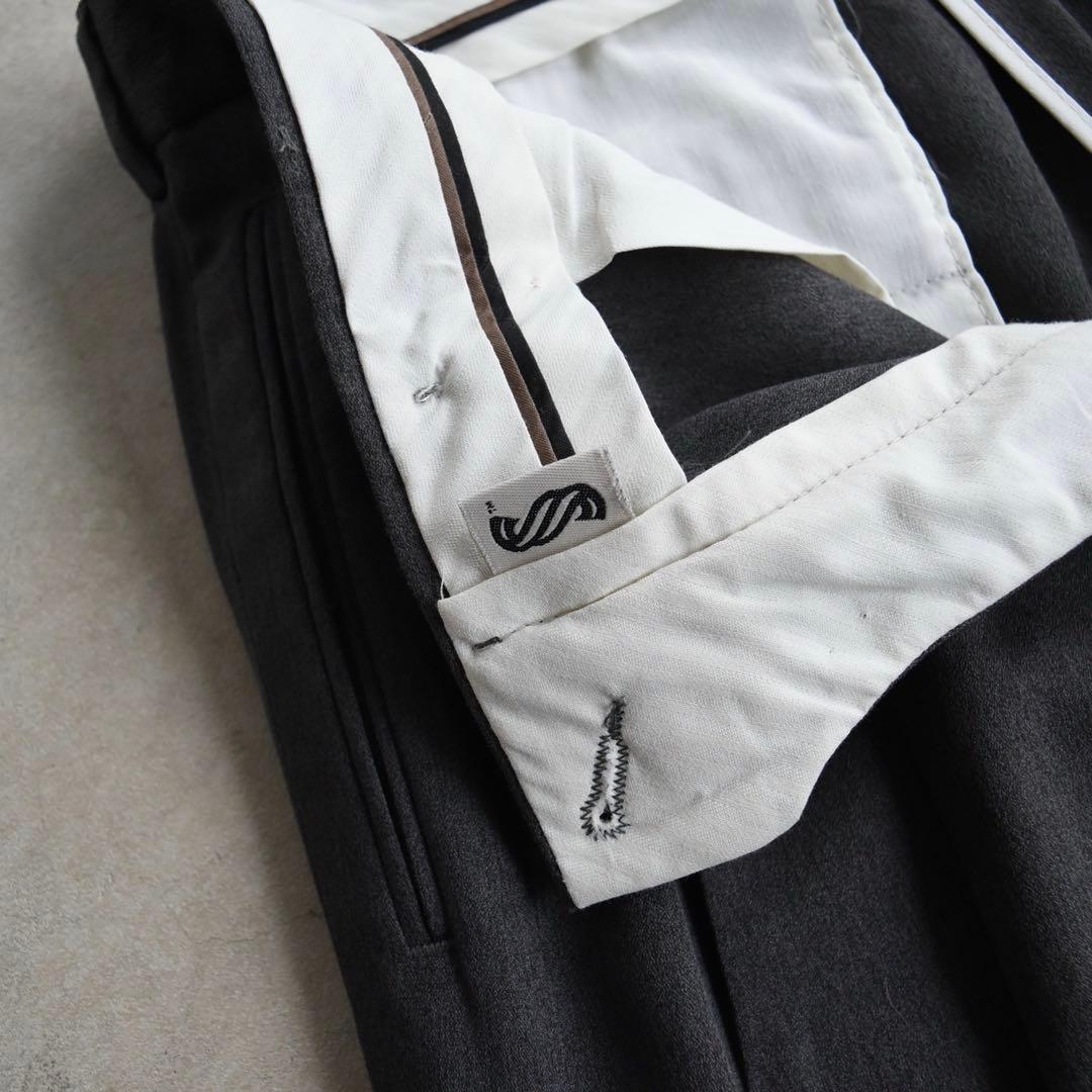 90s SLATES スレイツ ツータックスラックス ダークグレーW34 L31