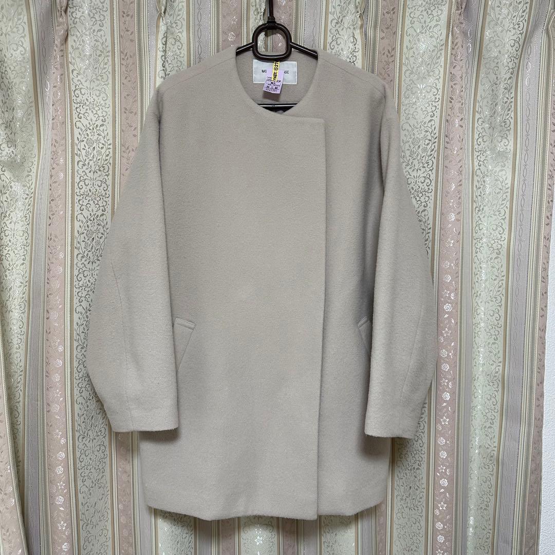 ナチュラルビューティーベーシック オーバーハーフコート ベージュ