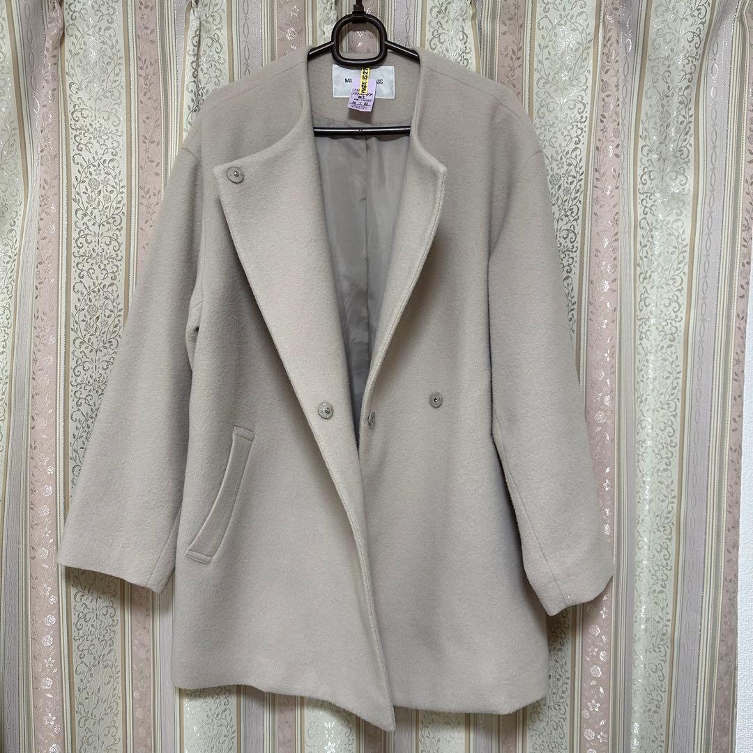 ナチュラルビューティーベーシック オーバーハーフコート ベージュ