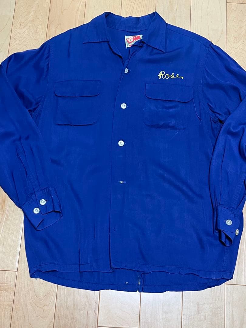 50s Crown Prince 長袖 ボーリングシャツ レーヨン