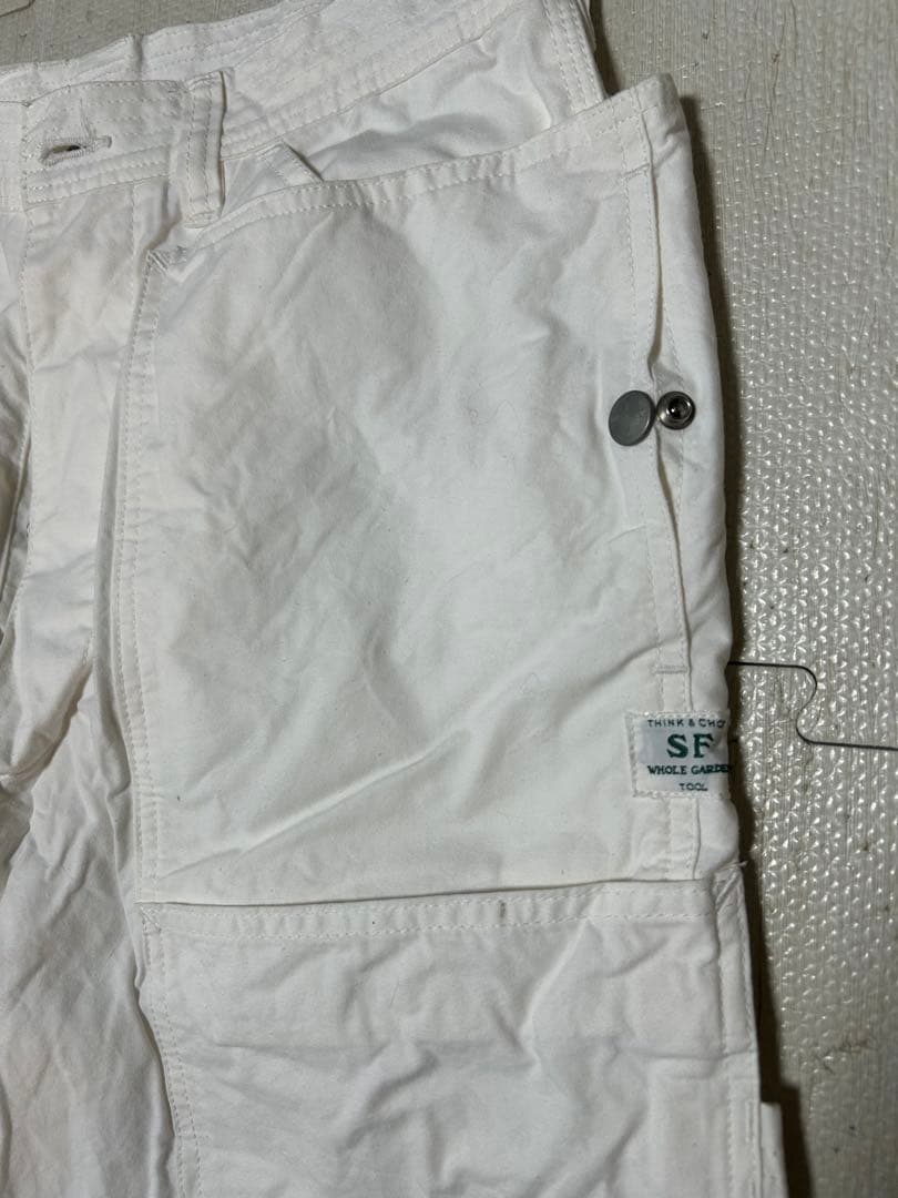 1/26掲載終了SASSAFRAS ベイカーパンツ　着用一回　ホワイト S