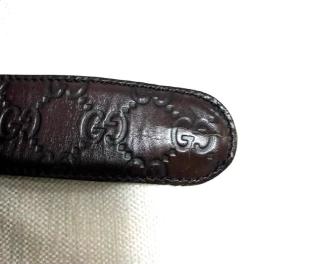 Gucci ブラウンレザーベルト ロゴバックル