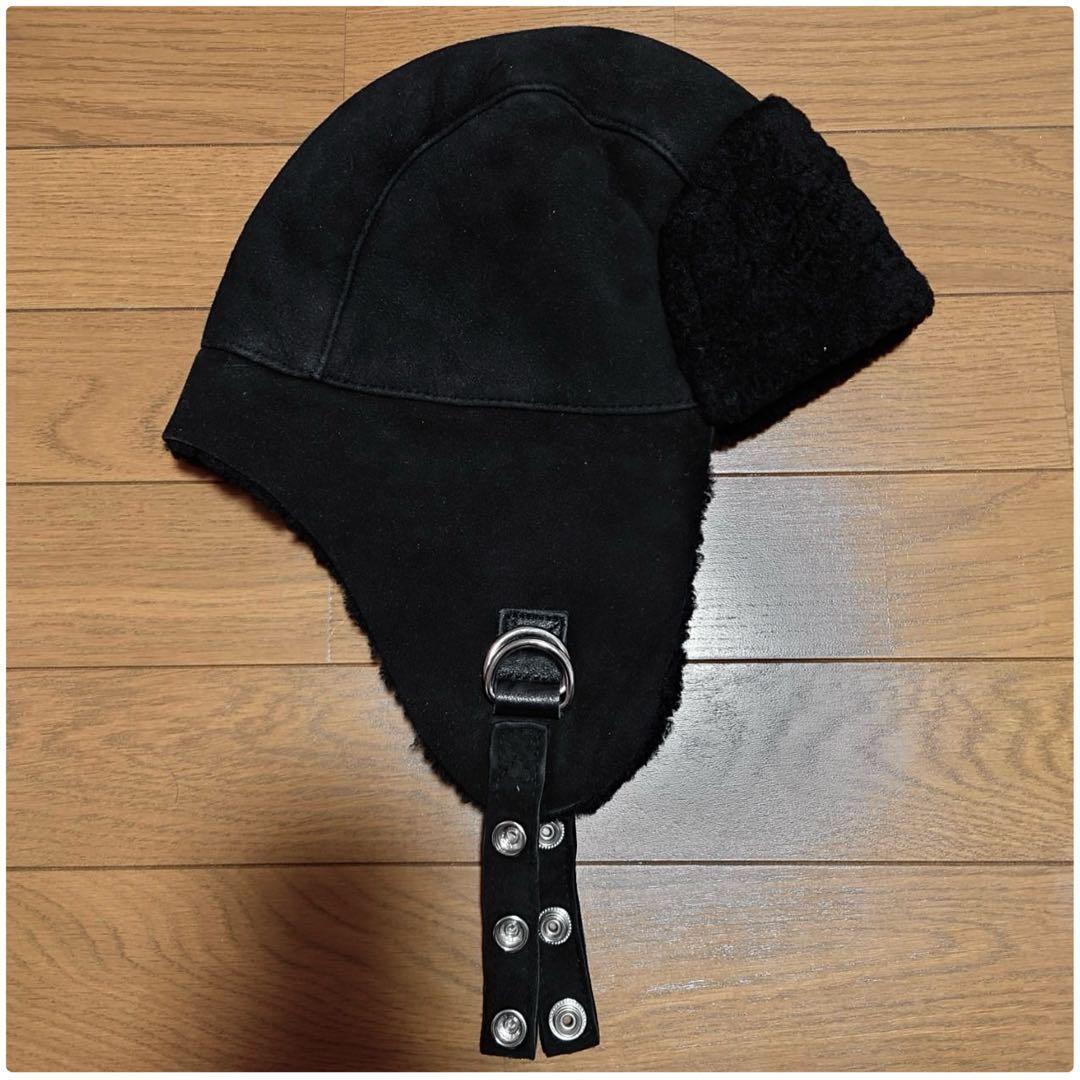 【本日最終超特価】 CYBERDYNE ラムスキンムートンアビエーターキャップ