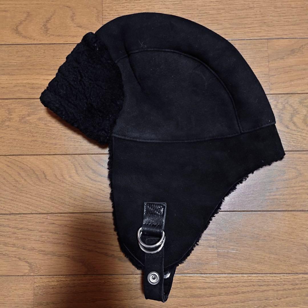 【本日最終超特価】 CYBERDYNE ラムスキンムートンアビエーターキャップ