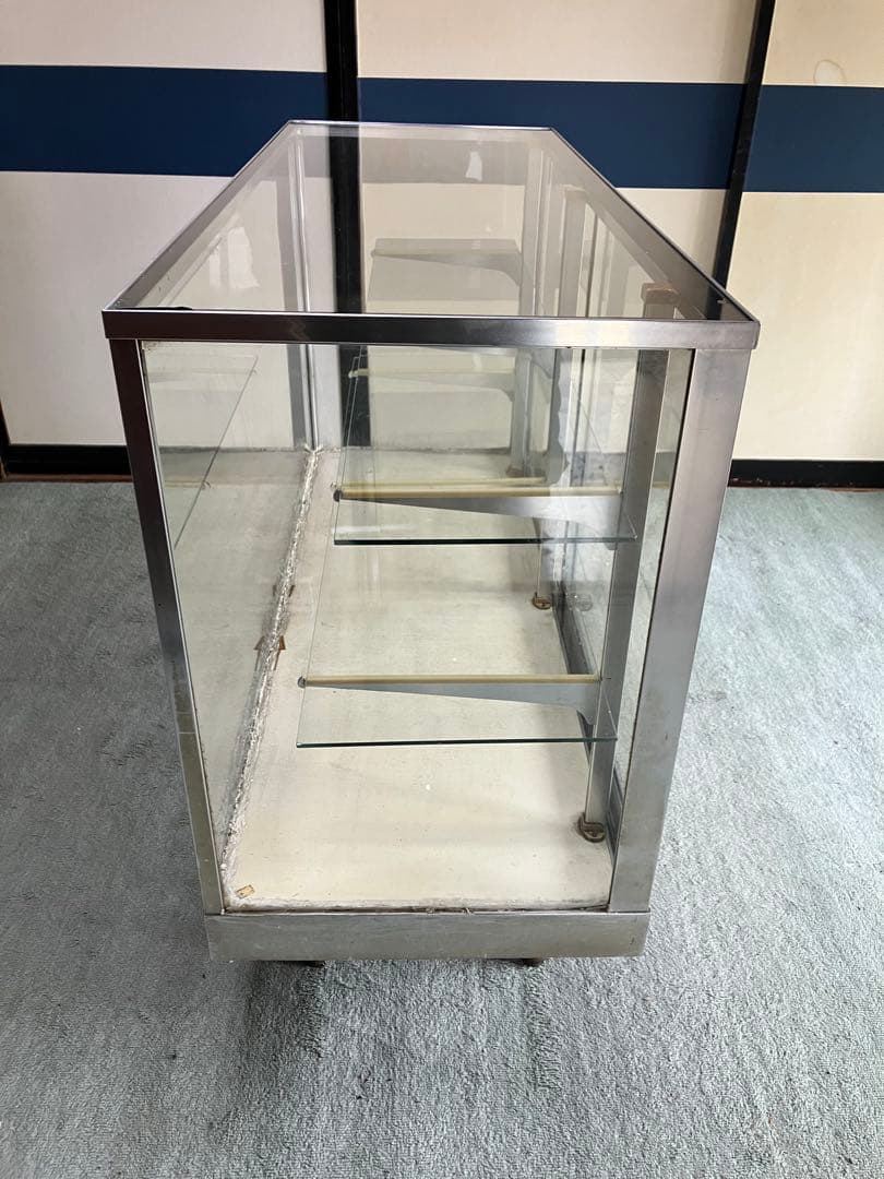 【うきべ】レトロ商品　中型ガラスケース 3棚付き　アンティークガラスケース