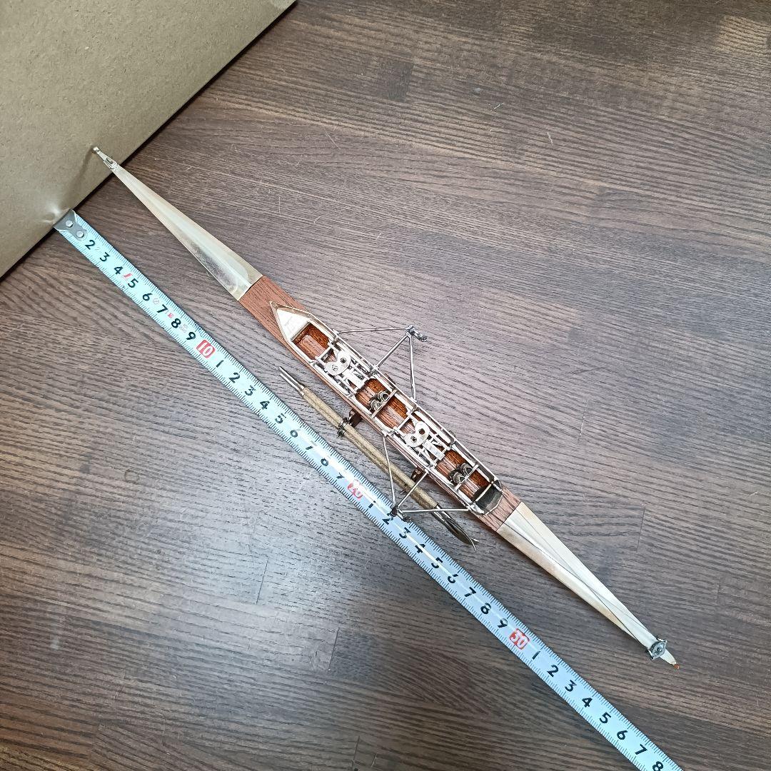 銀無垢 ウッド 銀細工 ミニチュア ボート 船 模型 ビンテージ イタリア 刻印