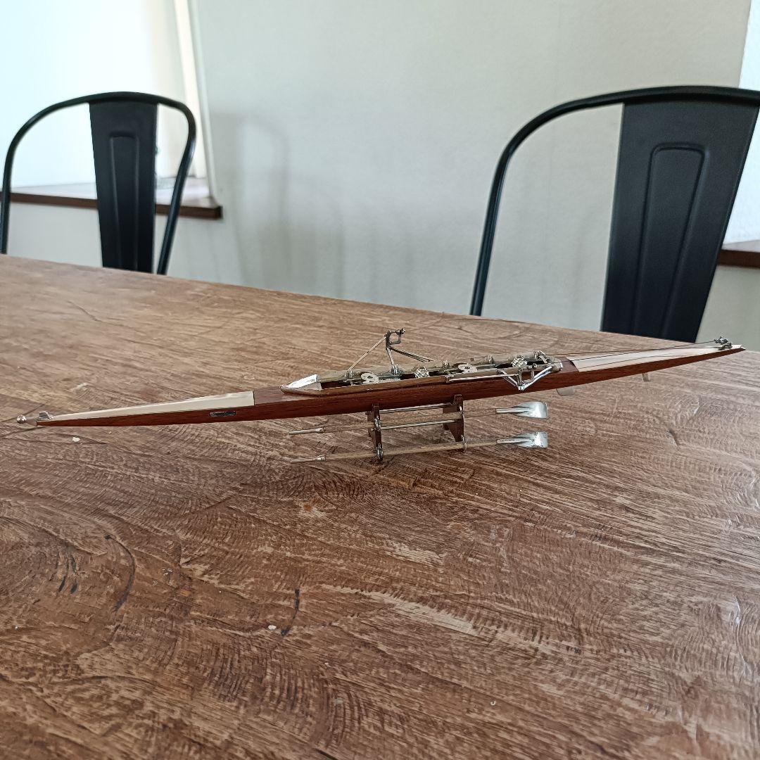 銀無垢 ウッド 銀細工 ミニチュア ボート 船 模型 ビンテージ イタリア 刻印