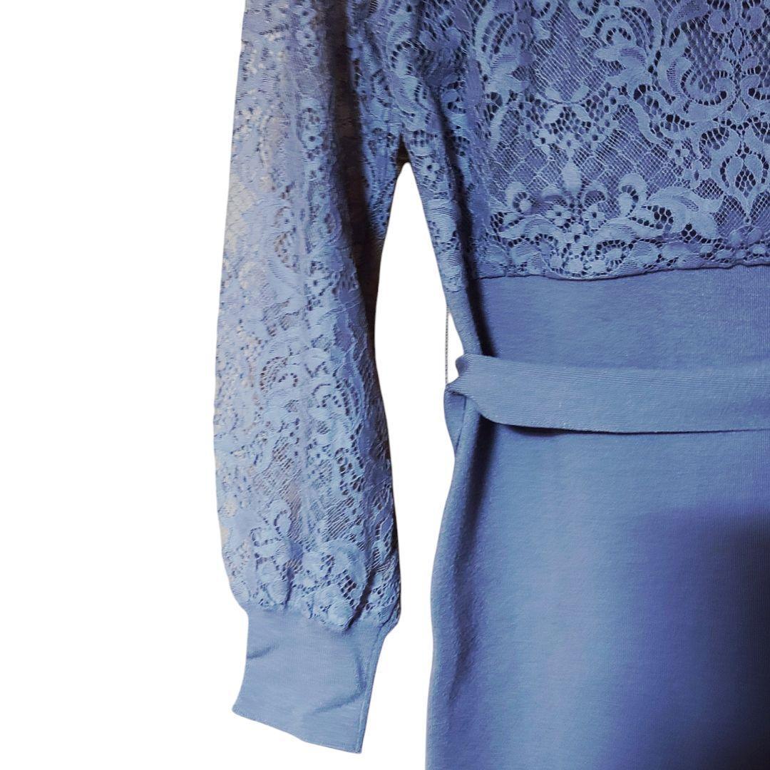 【なっちゃん】美品 PINKY&DIANNE レース袖ラベンダーワンピース