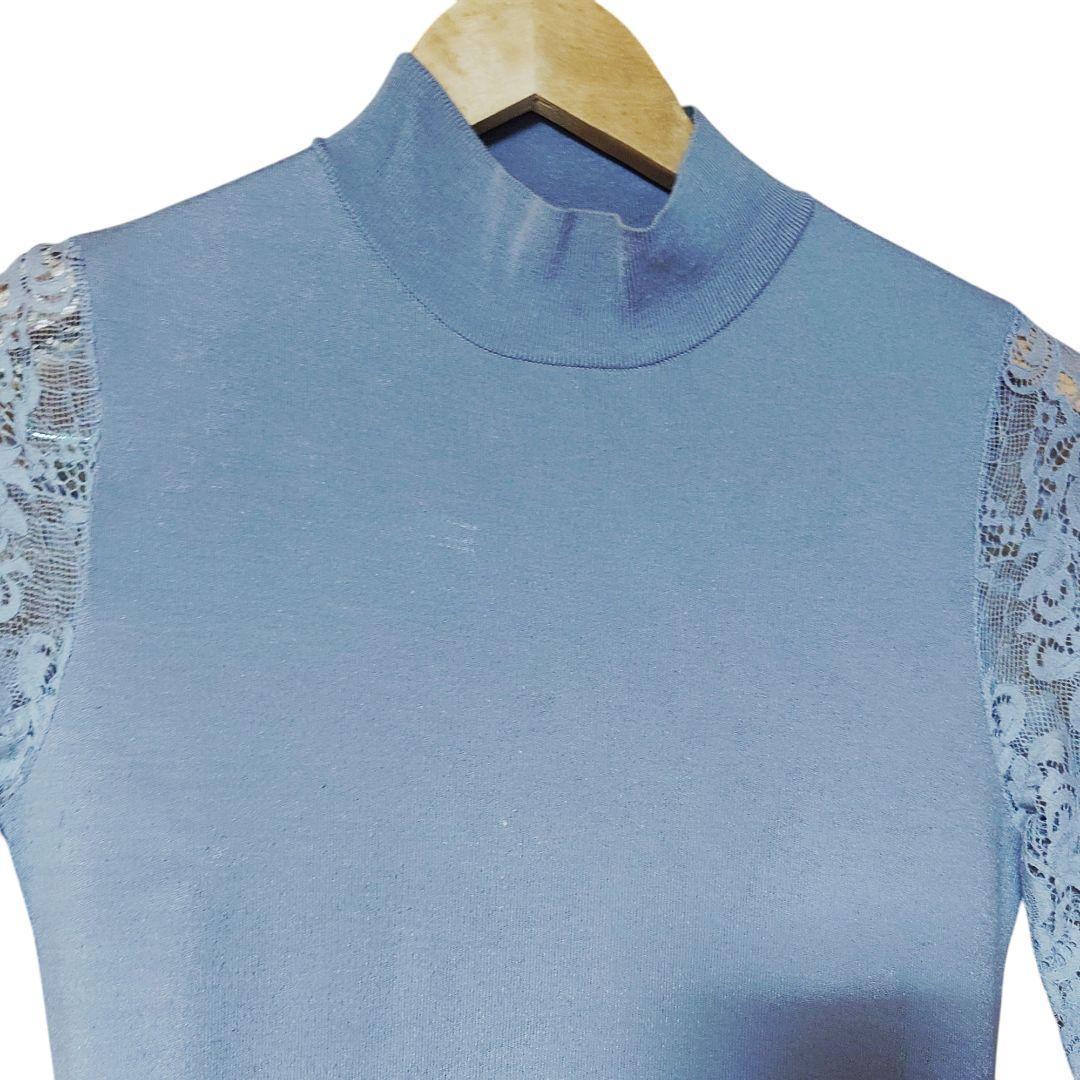 【なっちゃん】美品 PINKY&DIANNE レース袖ラベンダーワンピース