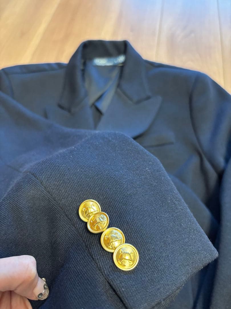 値下美品 ラルフローレン 紺ブレ 金ボタン ダブルブレスト テーラードジャケット