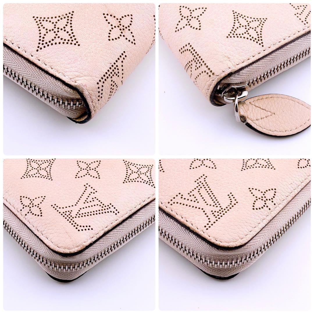 【美品】ルイヴィトン モノグラム マヒナ ジッピーウォレット 長財布 ベージュ