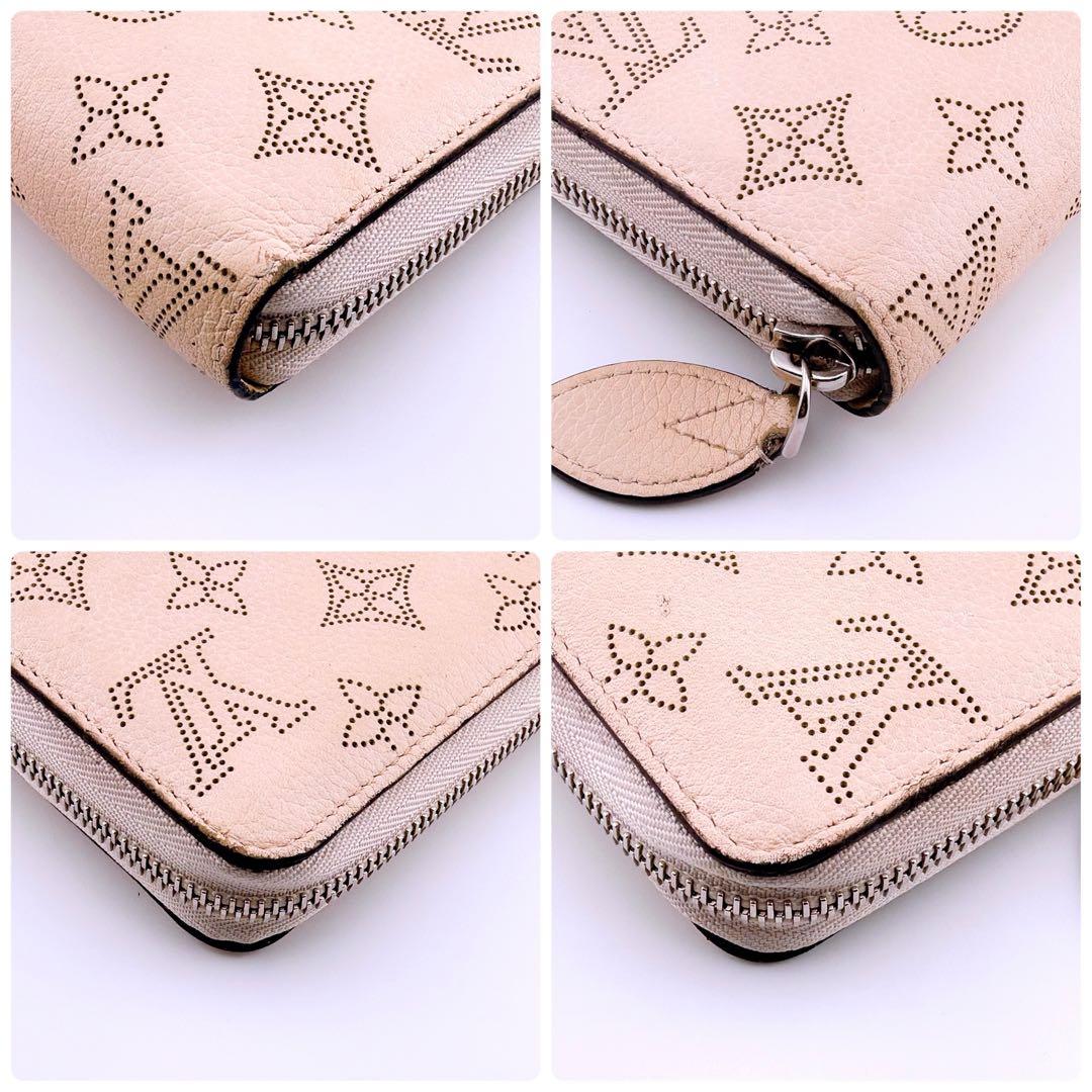 【美品】ルイヴィトン モノグラム マヒナ ジッピーウォレット 長財布 ベージュ