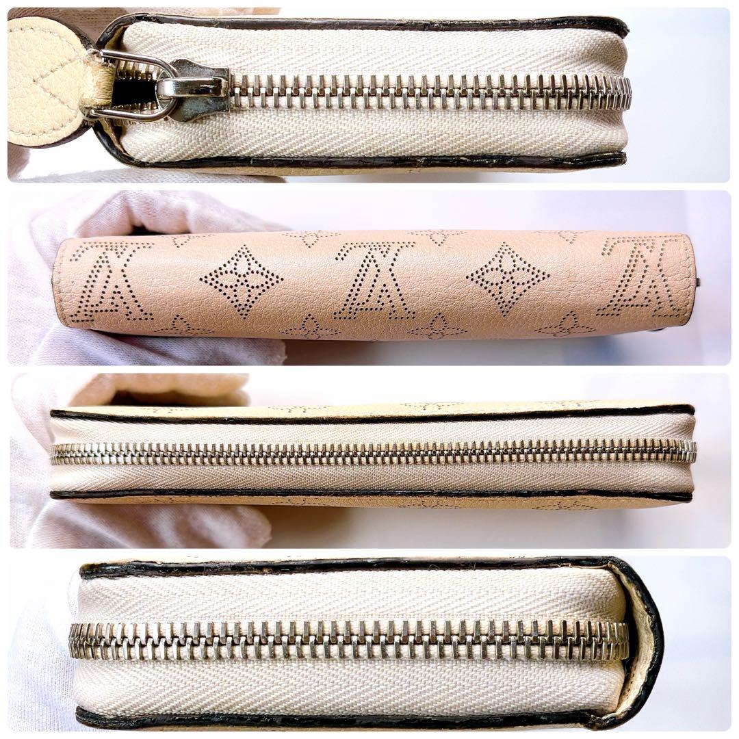 【美品】ルイヴィトン モノグラム マヒナ ジッピーウォレット 長財布 ベージュ