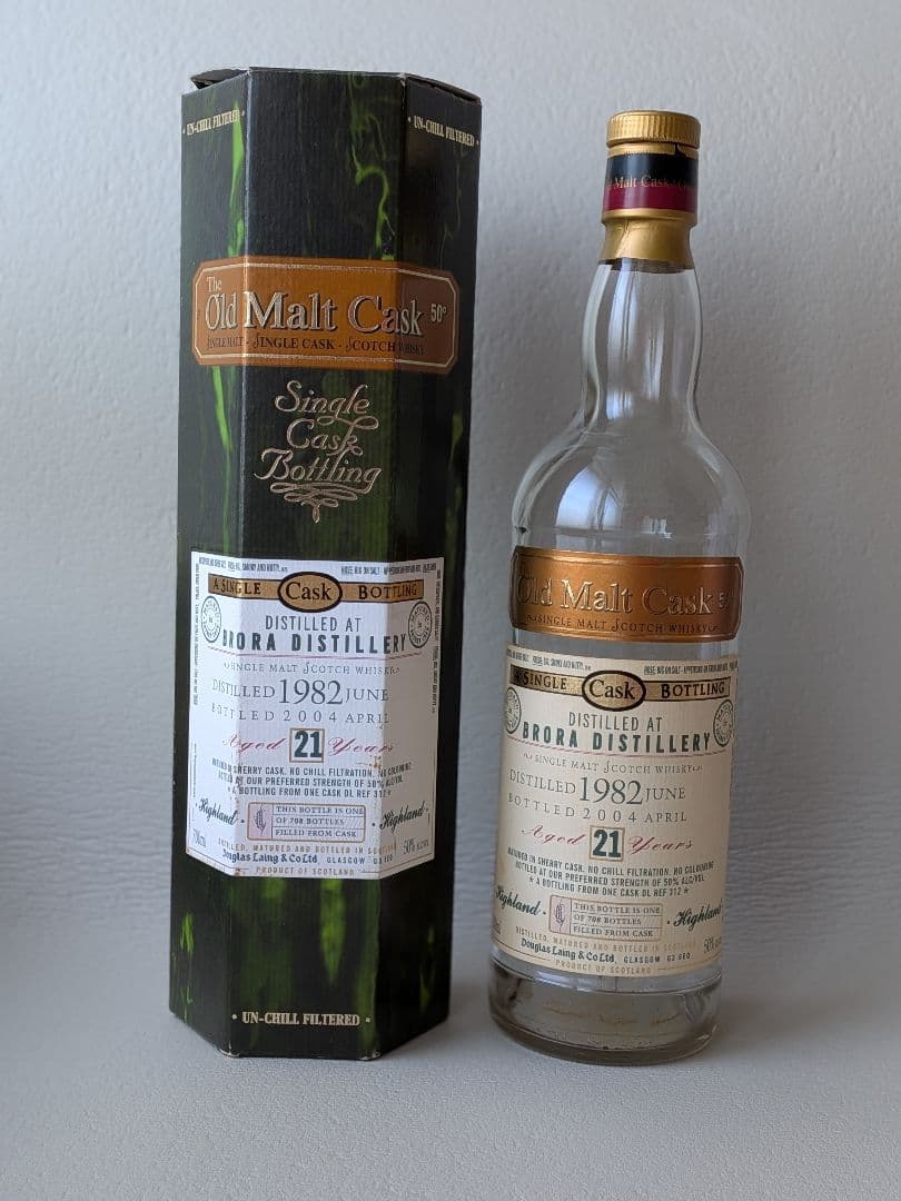 【空き瓶・箱あり】ブローラ21年　ダグラスレイン　オールドモルトカスク