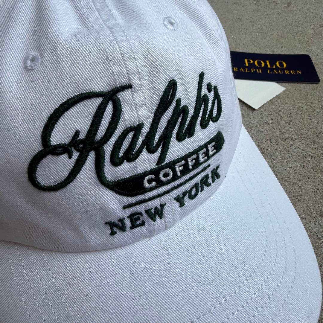 ポロラルフローレン　ラルフズコーヒー　キャップ　帽子　白　ホワイト