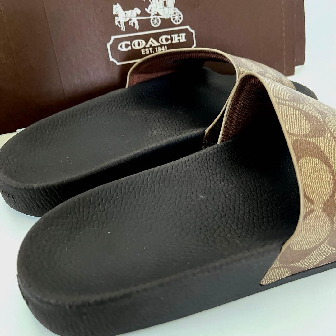 コーチ☆新品☆メンズ シグネチャー スライド サンダル/ カーキ 26cm