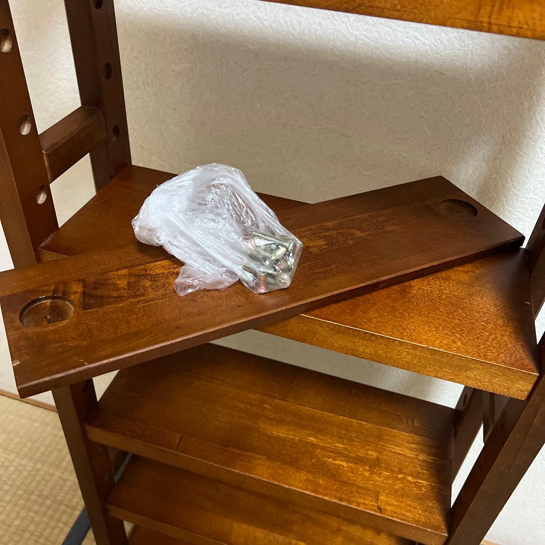 ベルメゾン　突っ張り木製シェルフ　本棚