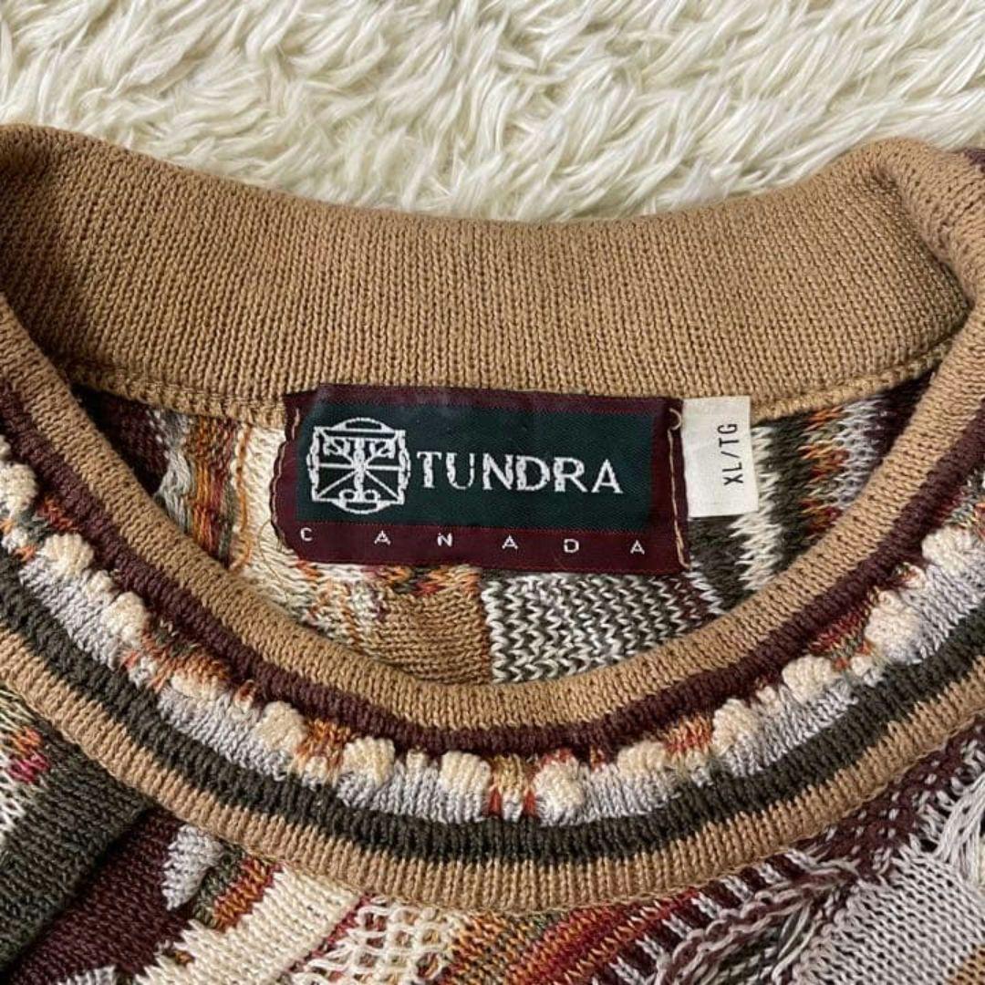 希少カラー 90s TUNDRA XL 立体3Ｄニット COOGI風 古着