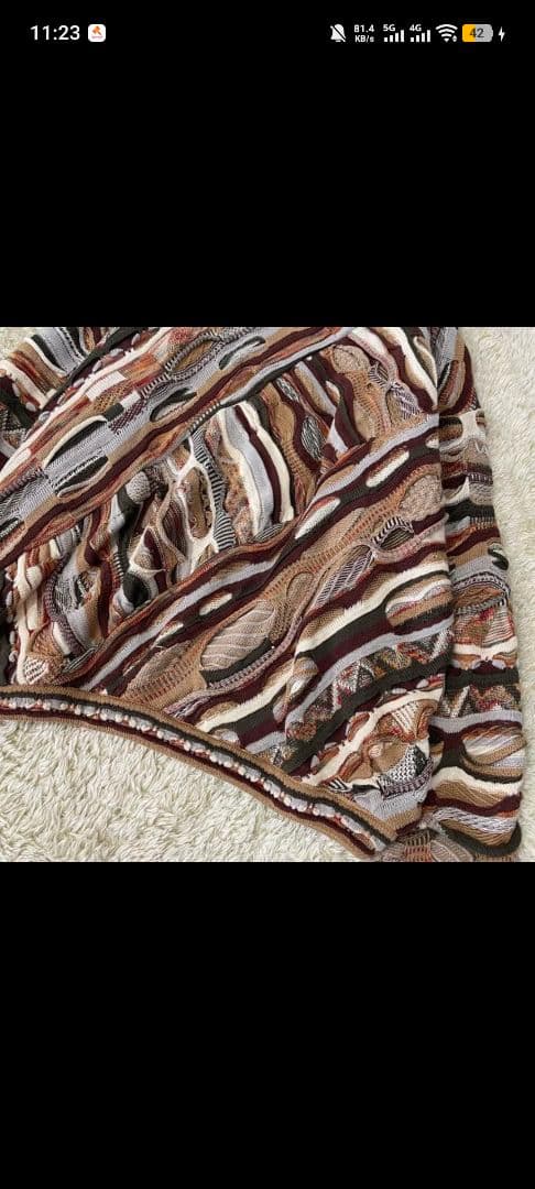 希少カラー 90s TUNDRA XL 立体3Ｄニット COOGI風 古着