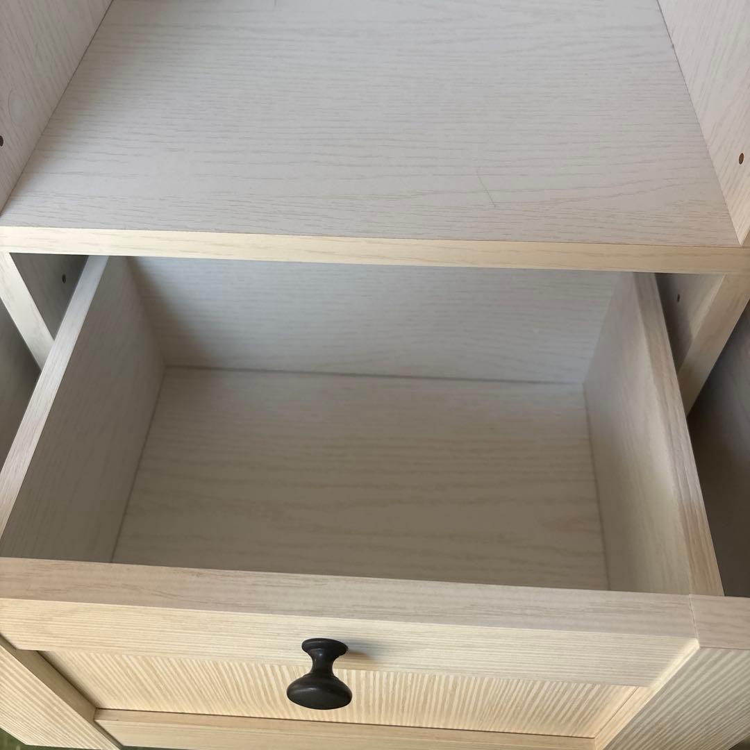 ホワイトオープンシェルフ 引き出し付き　ニトリ