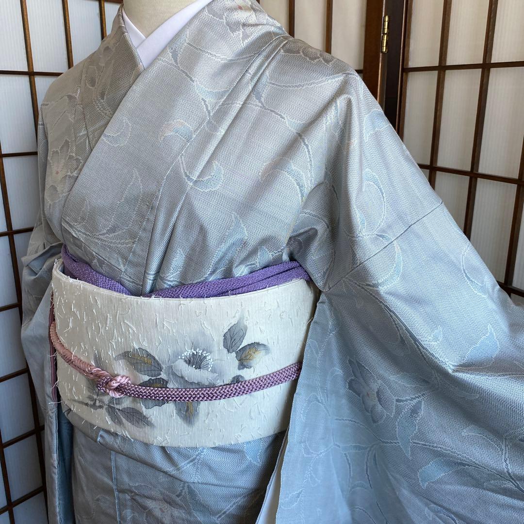 値下げ　白大島　色大島　オリエンタル花唐草