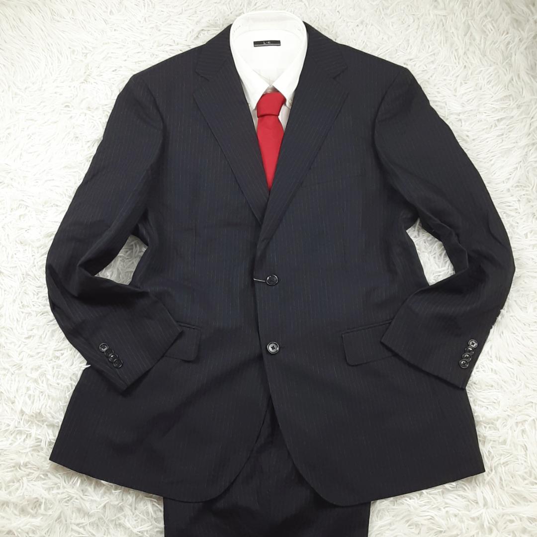 新品未使用タグ付き◎REGAL 2パンツスーツセットアップ ネイビー 背抜き