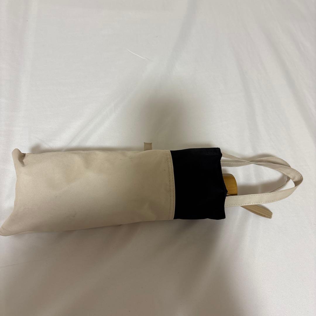 芦屋ロサブラン 日傘 50cm 3段折りたたみ アイボリー×ブラック