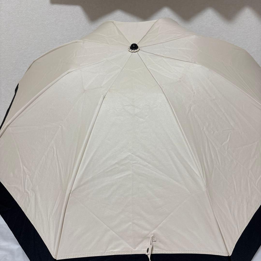 芦屋ロサブラン 日傘 50cm 3段折りたたみ アイボリー×ブラック