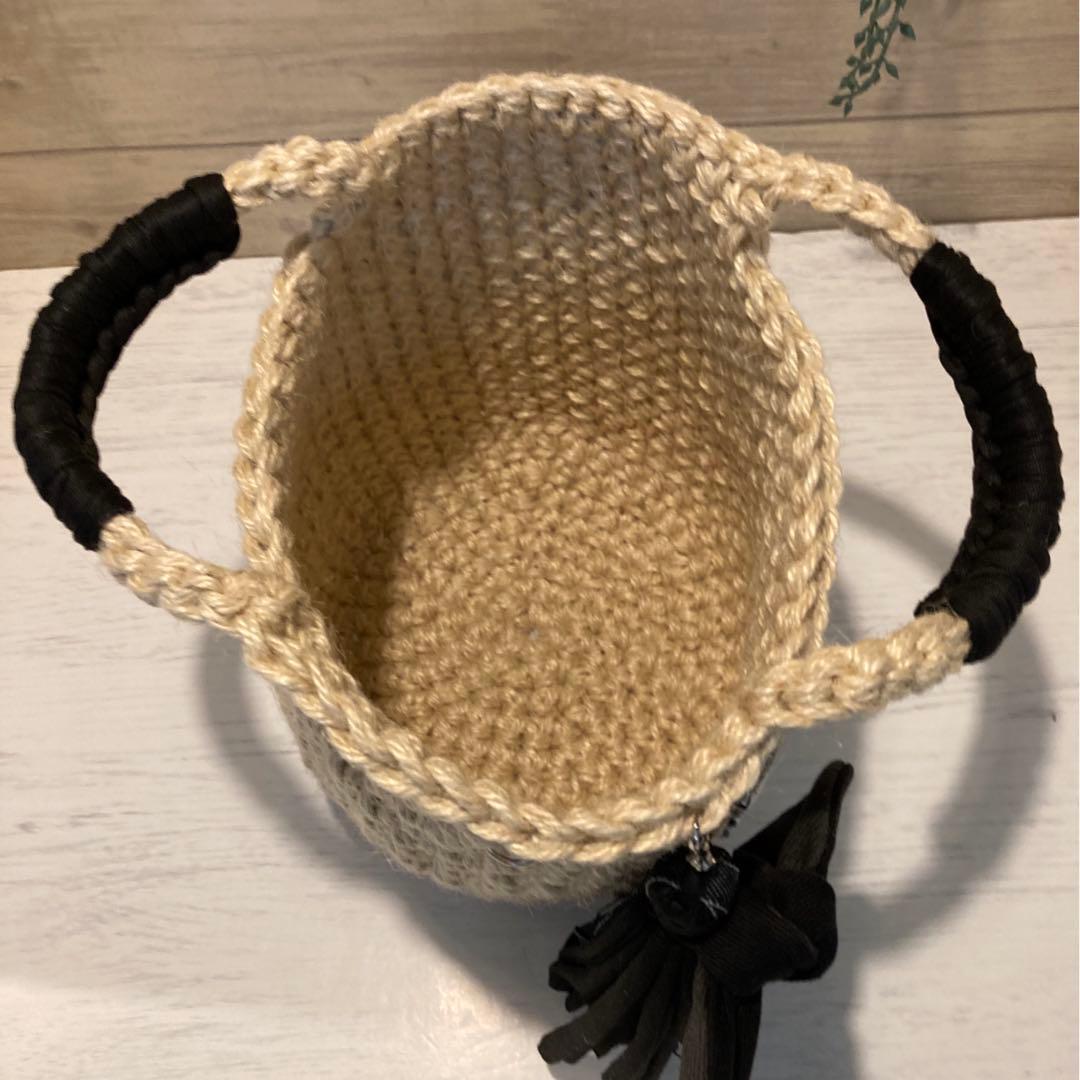 桔梗様 ハンドメイドバッグ デニムリメイクバッグ リメイクデニム カゴバッグ