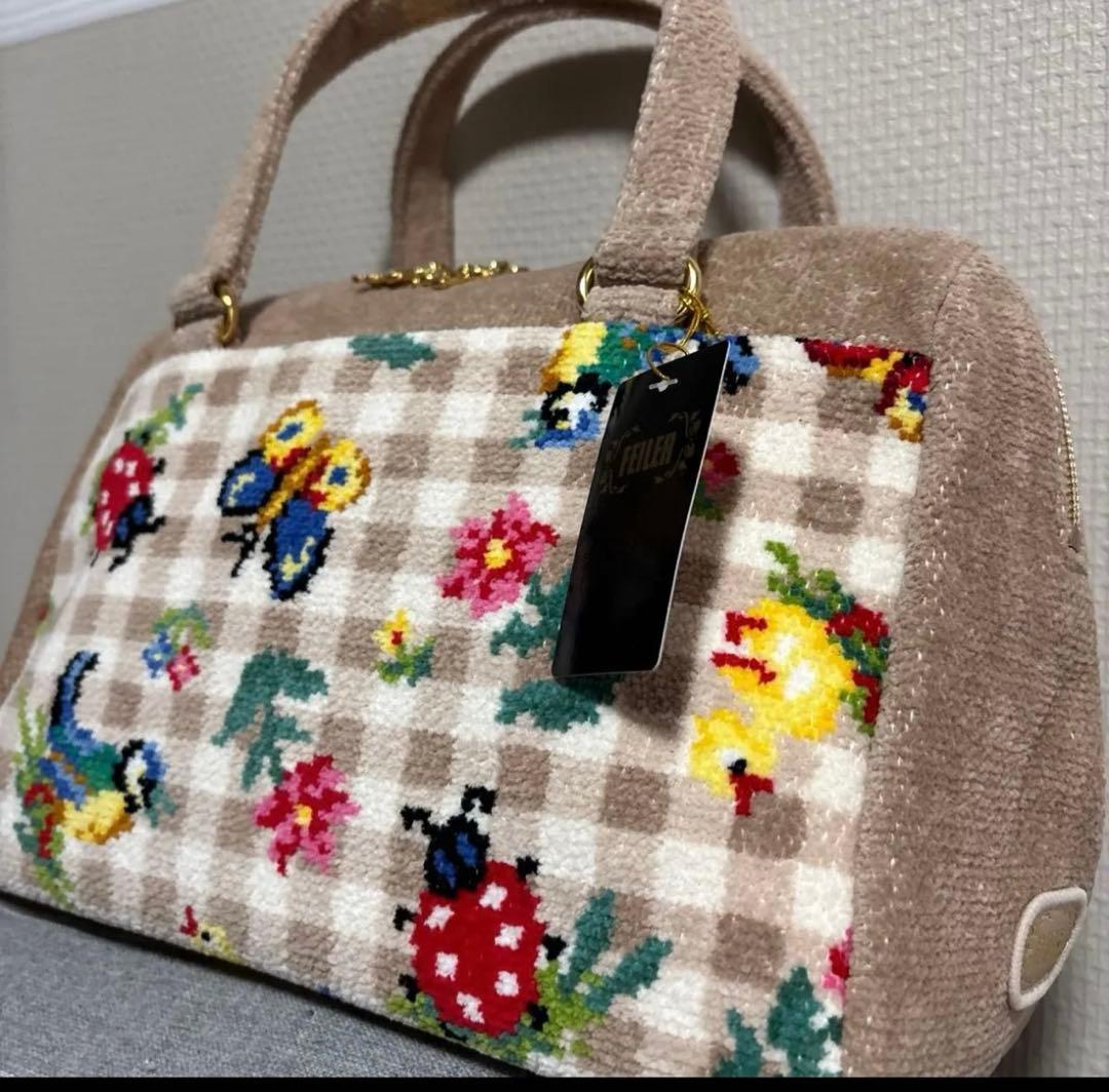 新品　フェイラー　ハイジチェック　ミニボストンバック