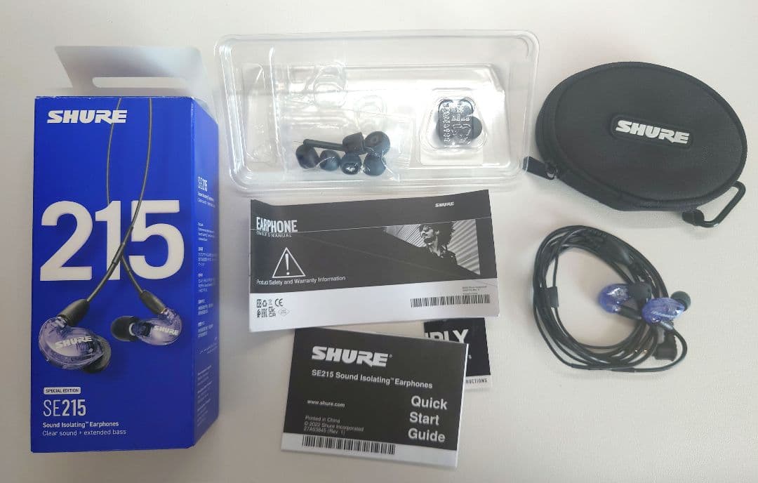 SHURE SE215 有線イヤフォン パープル