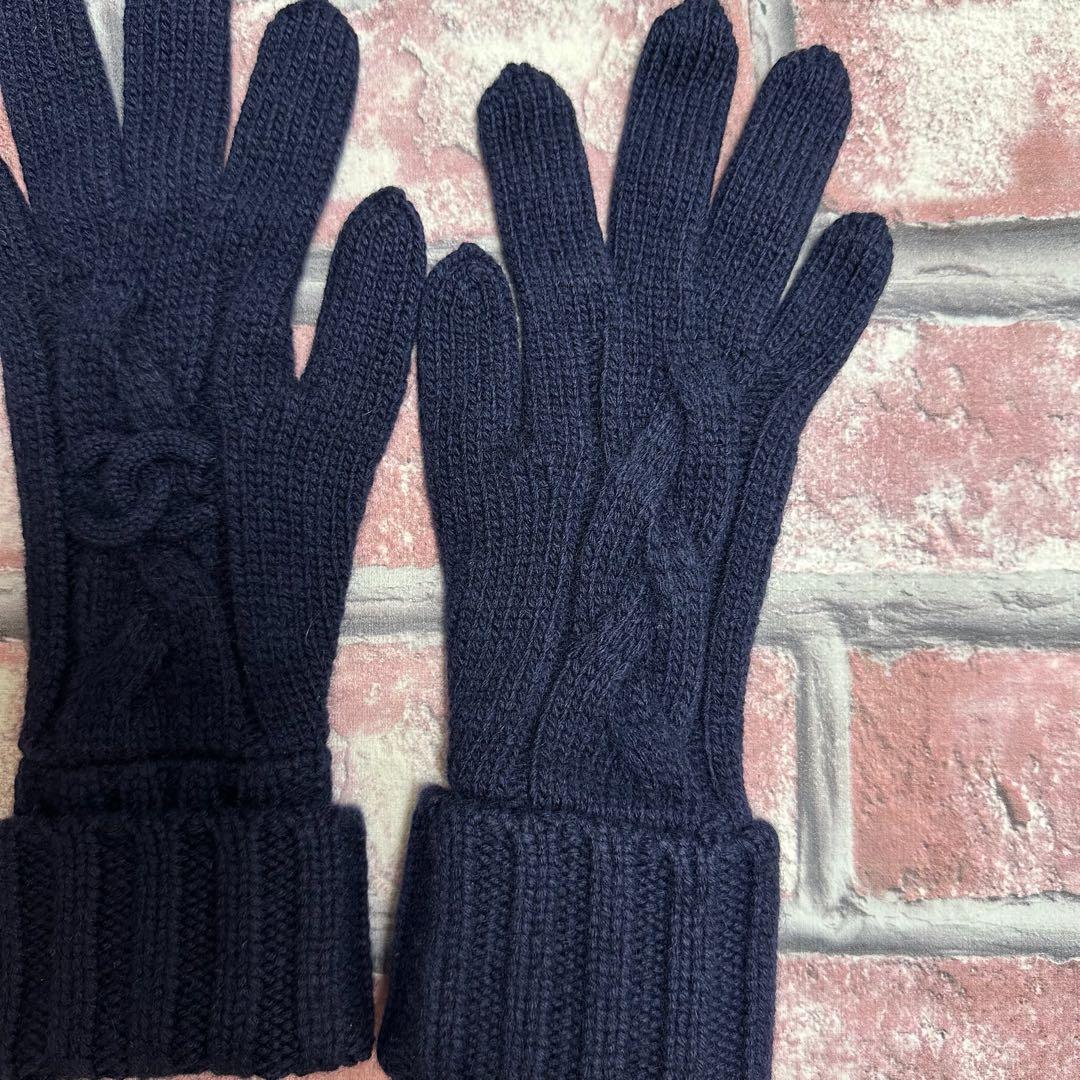 まゆせんせい　CHANEL シャネル　手袋　青　ブルー　新品　正規品