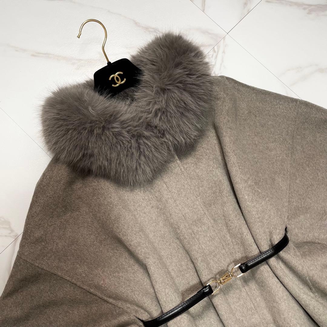 24AW✨SNIDEL スナイデル ファー付きミドルケープコート 3way