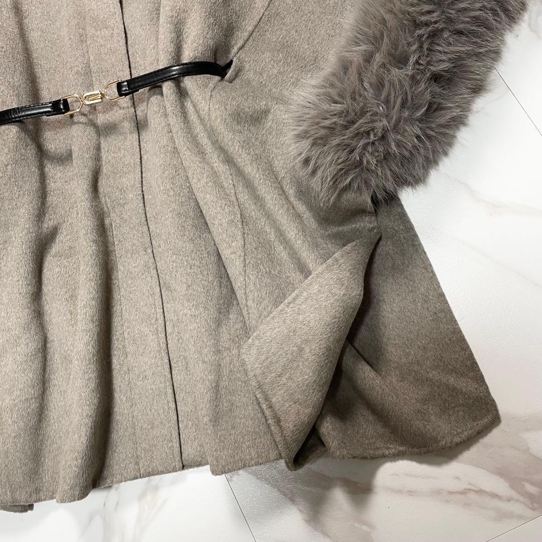 24AW✨SNIDEL スナイデル ファー付きミドルケープコート 3way