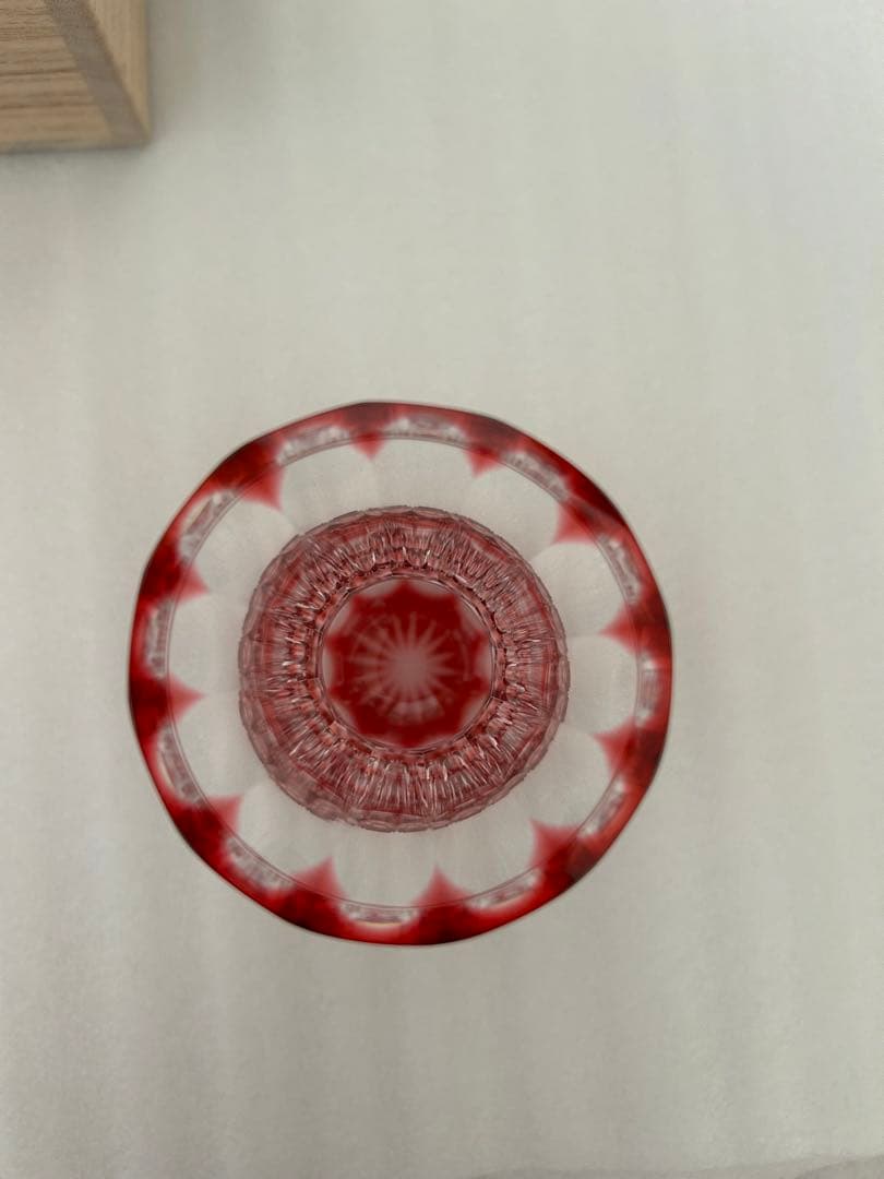 専用です　薩摩切子 色被せガラス 金赤☆花入れ 花瓶　一輪挿し