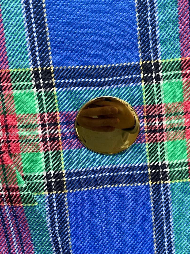 極美品　Yves Saint Laurent チェック柄テーラードジャケット