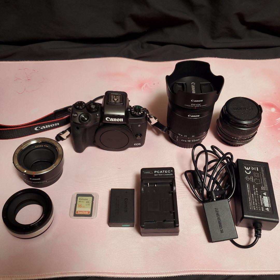 Canon EOS M5 ミラーレス一眼 レンズ2本 マウントアダプターセット