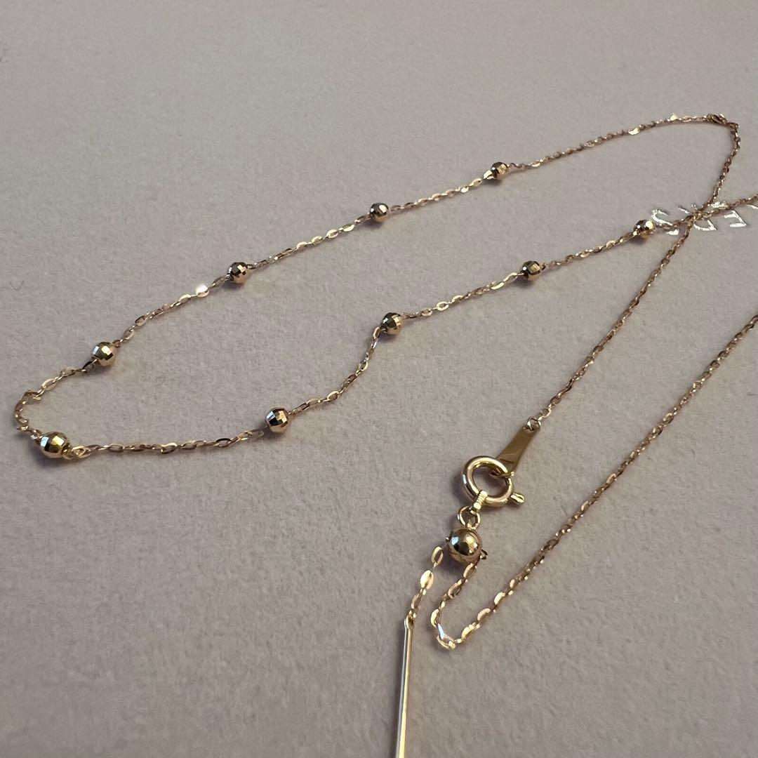 GSTV K18 ピンクゴールド　 可動ビーズチェーンネックレス